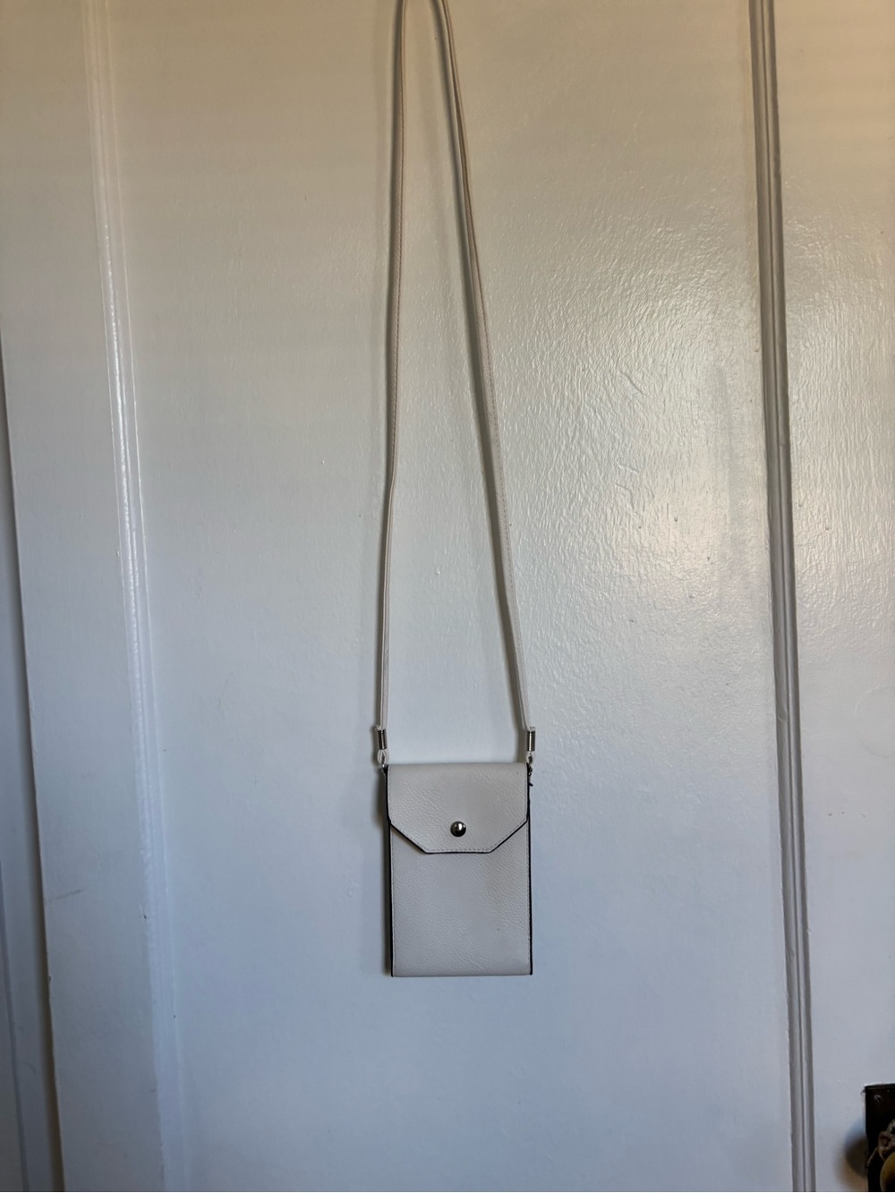 Minimal White Crossbody Phone Bag